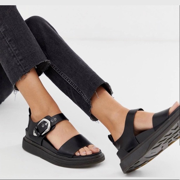 Pull&Bear Shoes - NWT Pull&Bear western buckle ankle strap sandals with semi sheer platform